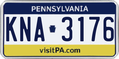 PA license plate KNA3176