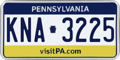 PA license plate KNA3225