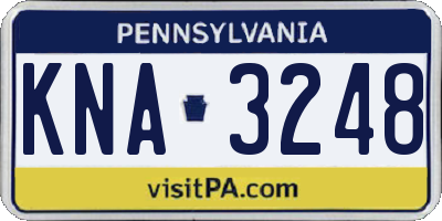 PA license plate KNA3248