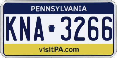 PA license plate KNA3266