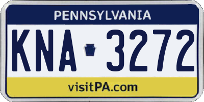PA license plate KNA3272