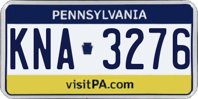 PA license plate KNA3276