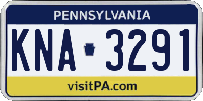 PA license plate KNA3291