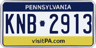 PA license plate KNB2913