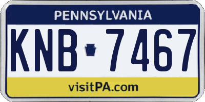 PA license plate KNB7467