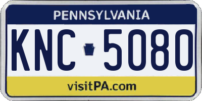 PA license plate KNC5080