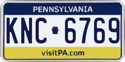 PA license plate KNC6769