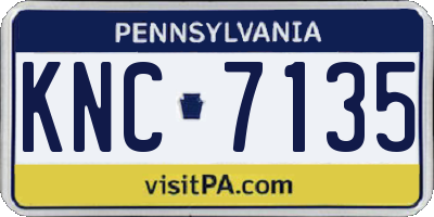 PA license plate KNC7135