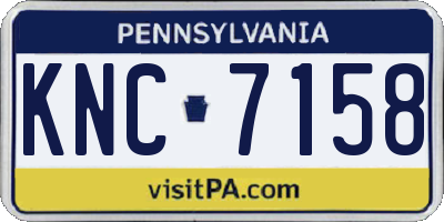 PA license plate KNC7158