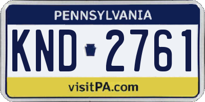 PA license plate KND2761