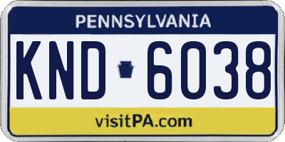 PA license plate KND6038
