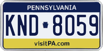 PA license plate KND8059