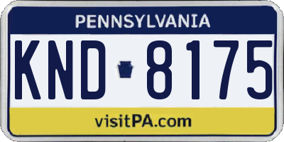 PA license plate KND8175