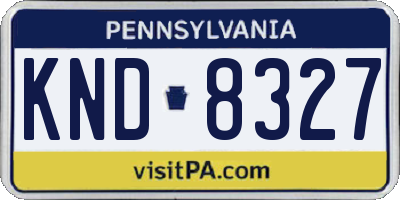 PA license plate KND8327