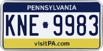PA license plate KNE9983