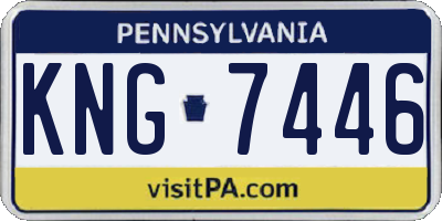 PA license plate KNG7446