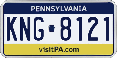 PA license plate KNG8121