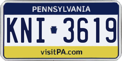 PA license plate KNI3619