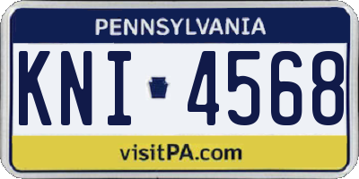 PA license plate KNI4568