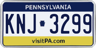 PA license plate KNJ3299