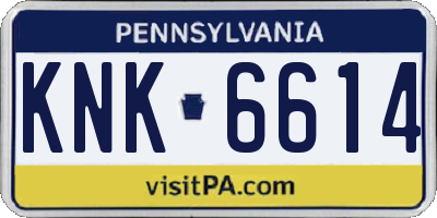 PA license plate KNK6614
