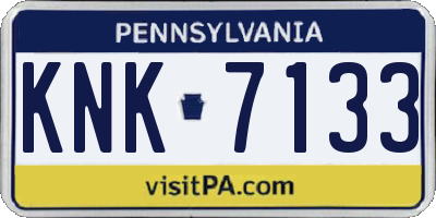 PA license plate KNK7133