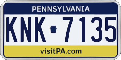 PA license plate KNK7135