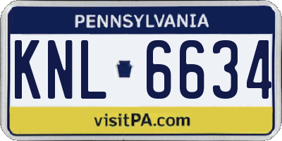 PA license plate KNL6634