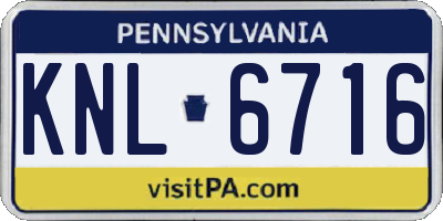PA license plate KNL6716