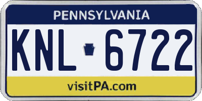 PA license plate KNL6722