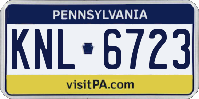 PA license plate KNL6723