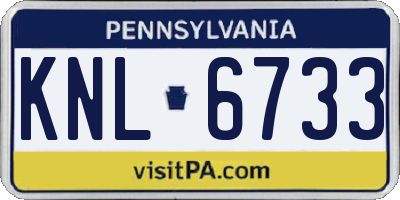 PA license plate KNL6733