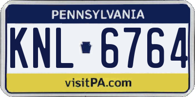 PA license plate KNL6764