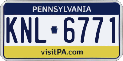 PA license plate KNL6771