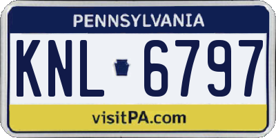PA license plate KNL6797