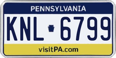 PA license plate KNL6799