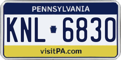 PA license plate KNL6830