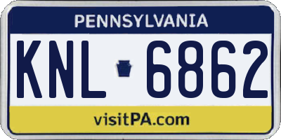 PA license plate KNL6862