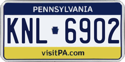 PA license plate KNL6902