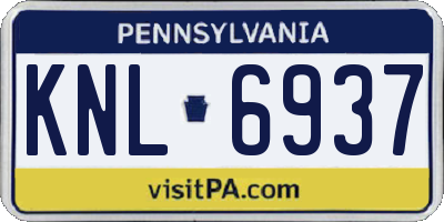 PA license plate KNL6937