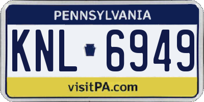 PA license plate KNL6949