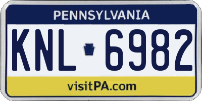PA license plate KNL6982