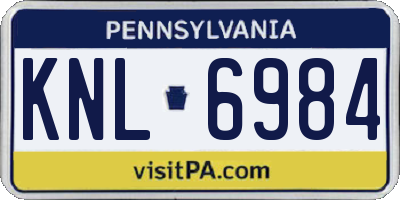 PA license plate KNL6984