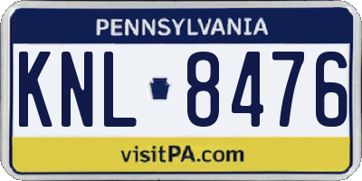 PA license plate KNL8476