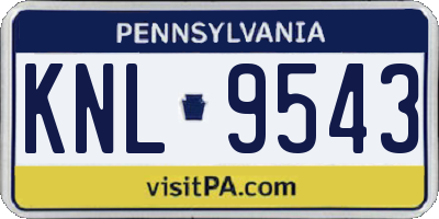 PA license plate KNL9543