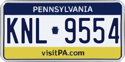 PA license plate KNL9554