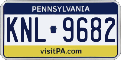PA license plate KNL9682