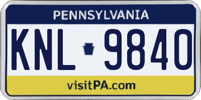 PA license plate KNL9840