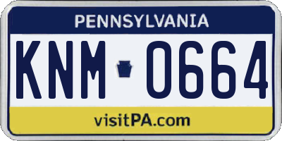 PA license plate KNM0664