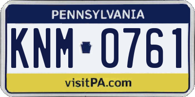 PA license plate KNM0761